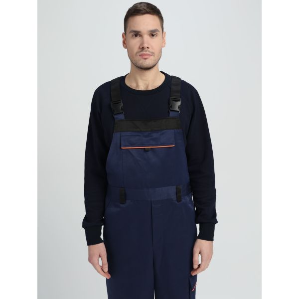 Костюм Практик-2 СОП CH, ткань Смесовая, 210 г/м2, полукомбинезон, цвет тёмно-синий, чёрный