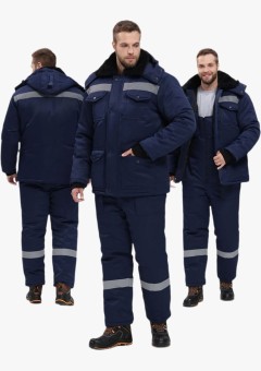 Костюм зимний мужской Мерак-2 СОП (тк.Смесовая,210) полукомбинезон, тёмно-синий