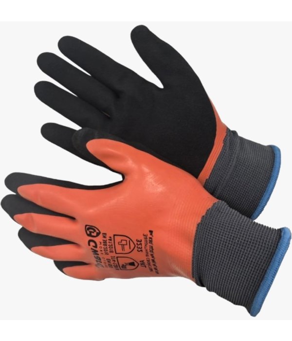 Перчатки из полиэстера с полным двойным латексным покрытием Soft FL Acid Pro Gward