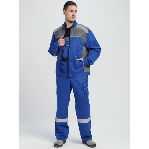 Костюм Практик-2 СОП CH, ткань Смесовая, 210 г/м2, полукомбинезон, цвет васильковый, серый