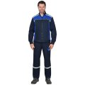 Костюм СИРИУС-ПРАКТИК-ЛЮКС-РОСС куртка, п/к т.синий с васильк. 80% х/б,  пл. 260 г/кв.м