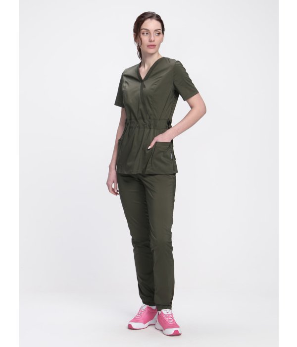 Костюм женский хирургический MedLine (тк.Стрейч,120), хаки