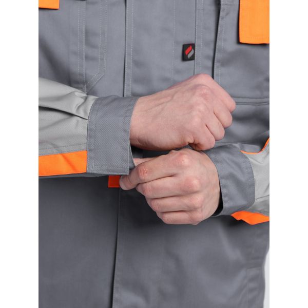 Костюм Союз-Профессионал-2 CH, ткань Смесовая, 240 г/м2, полукомбинезон, цвет серый, светло-серый, оранжевый