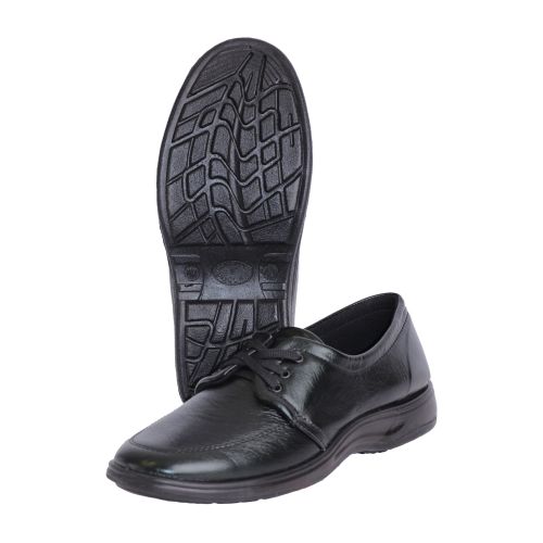 Туфли чёрные на шнуровке мужские, искусственная кожа