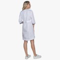 Халат женский Симпл-003 (тк.Смесовая,120) MedLine, белый, синий