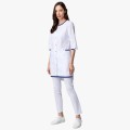 Халат женский Симпл-003 (тк.Смесовая,120) MedLine, белый, синий