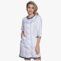 Халат женский Симпл-003 (тк.Смесовая,120) MedLine, белый, синий