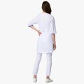 Халат женский Симпл-003 (тк.Смесовая,120) MedLine, белый, синий