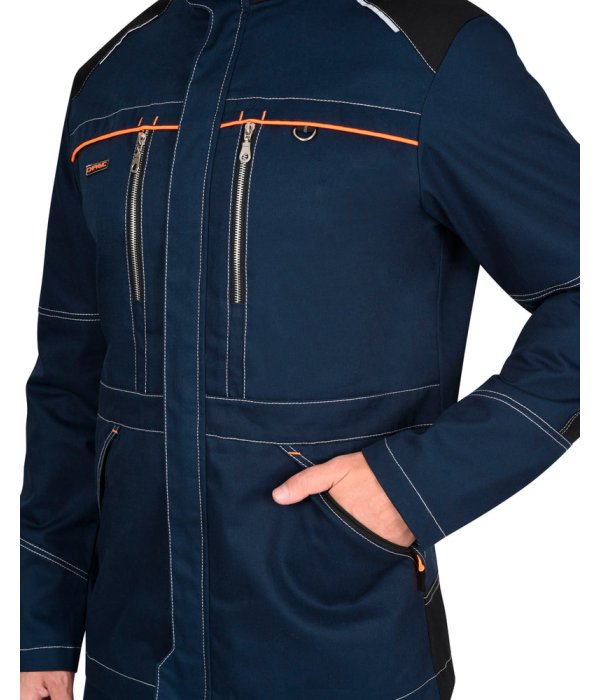 Костюм СИРИУС-ШАТЛ-РОСС куртка, брюки, синий с черным, 80% х/б, пл. 260 г/кв.м