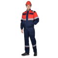Костюм СИРИУС-НАВИГАТОР куртка, брюки, синий с красным и СОП, 245 г/м2, 65% ПЭ, 35% ХБ