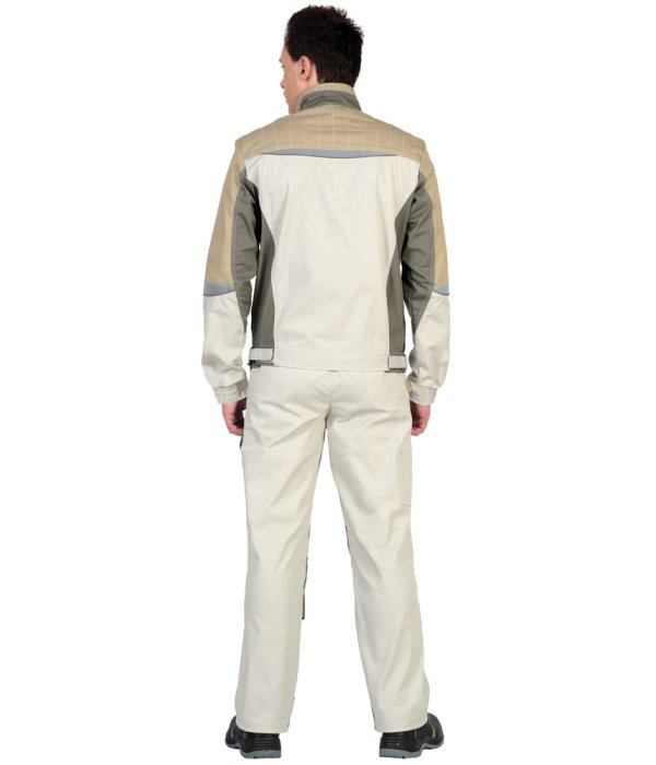 Костюм СИРИУС-КАСПИЙ куртка, п/к, молочный с оливой, песочным и СОП