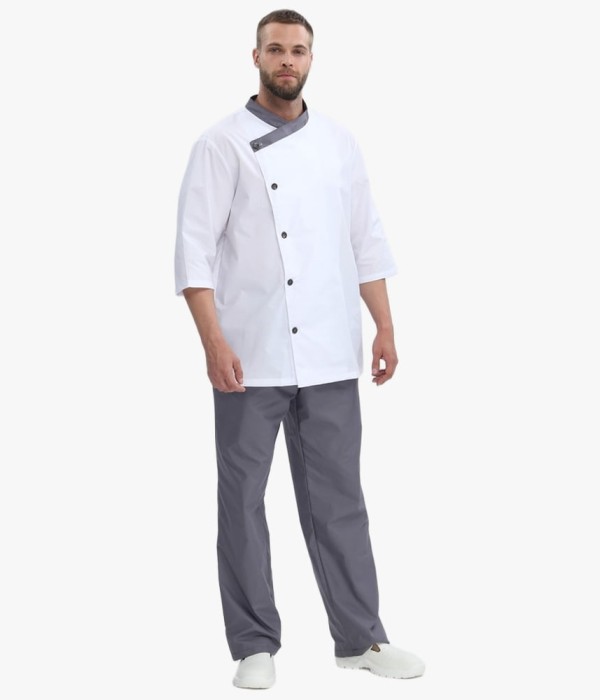 Костюм Канди (ткань ТиСи, 120 гр/м2), серый, белый