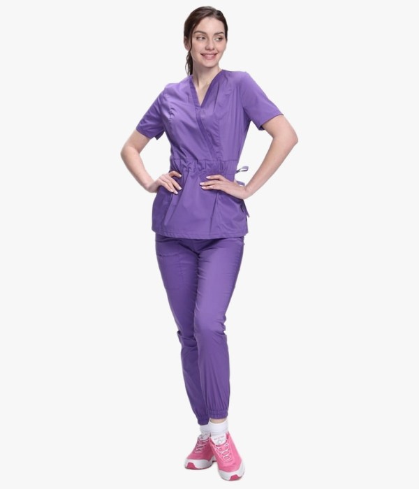 Костюм хирургический женский Модерн-004 (тк.Стрейч,120) MedLine, сиреневый