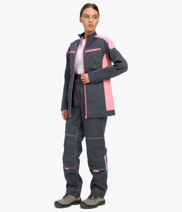 Куртка женская ProfLineSpecialist (тк.Смесовая,240), серый, розовый