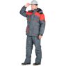 Костюм рабочий мужской зимний Сириус-Спутник, куртка длинная, брюки, цвет тёмно-серый с красным