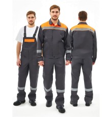 Костюм Липецк-2 СОП CH (тк.Смесовая,280) п/к, т.серый/оранжевый