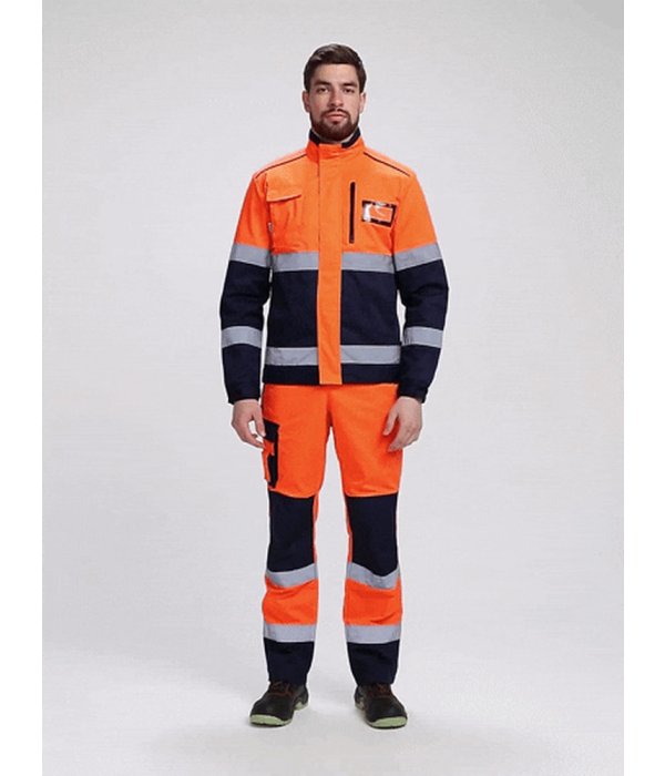 Костюм сигнальный ProfLineSpecialist-2 (тк.Смесовая МВО,240) п/к, оранжевый/т.синий