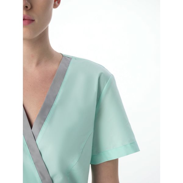 Костюм женский Симпл-001, ткань Смесовая, 120 г/м2, MedLine, цвет серый, мятный