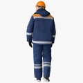 Костюм зимний Горизонт-Люкс (тк. Смесовая, 210 гр/м2) брюки, тёмно-синий, оранжевый