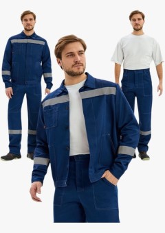 Костюм мужской Лигор-1 СОП К (тк.Смесовая,210) брюки, тёмно-синий