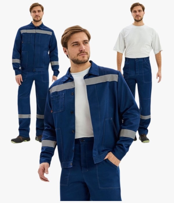 Костюм мужской Лигор-1 СОП К (тк.Смесовая,210) брюки, тёмно-синий