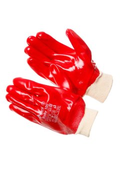 Перчатки Gward МБС ПВХ красные, Ruby100, PVC002