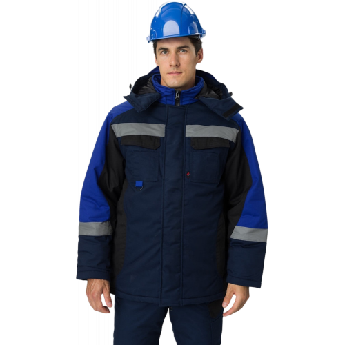 Костюм зимний Вектрон-2 СОП (тк.Смесовая,240) п/к, т.синий/черный/васильковый