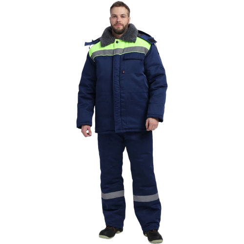 Костюм зимний Труженик-Ультра СОП (тк.Смесовая,210) брюки, т.синий/лимонный Костюм зимний Труженик-Ультра СОП (тк.Смесовая,210) брюки, т.синий/лимонный