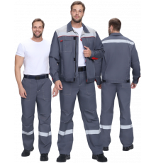 Костюм Флофт-1 Премиум СОП (тк.Смесовая,240) брюки, т.серый/серый/красный Костюм Флофт-1 Премиум СОП (тк.Смесовая,240) брюки, т.серый/серый/красный