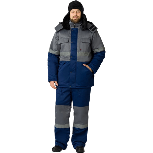 Костюм зимний Нордхард-2 СОП (тк.Смесовая,250) п/к, т.синий/серый