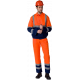 Костюм для дорожника с укороченной курткой (тк.Смесовая,210) п/к, оранжевый/т.синий