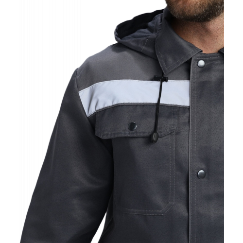 Костюм Нейч-2 СОП с капюшоном К. (тк.Смесовая,210) п/к, т.серый/св.серый