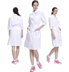 Халат женский Симпл-004 (тк.Смесовая,120) MedLine, белый Халат женский Симпл-004 (тк.Смесовая,120) MedLine, белый