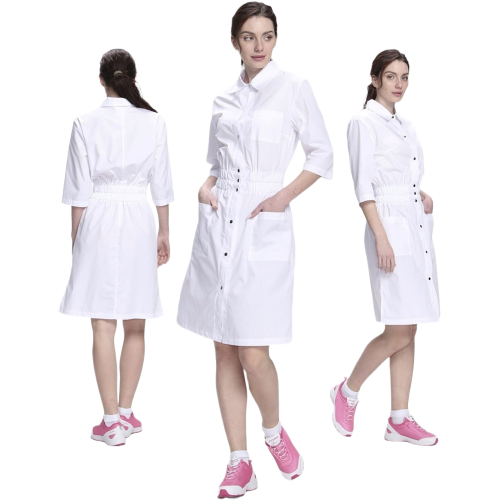 Халат женский Симпл-004 (тк.Смесовая,120) MedLine, белый Халат женский Симпл-004 (тк.Смесовая,120) MedLine, белый