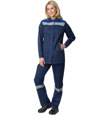 Костюм женский Весна-1 СОП NEW (тк.Смесовая,210) брюки, т.синий/васильковый Костюм женский Весна-1 СОП NEW (тк.Смесовая,210) брюки, т.синий/васильковый