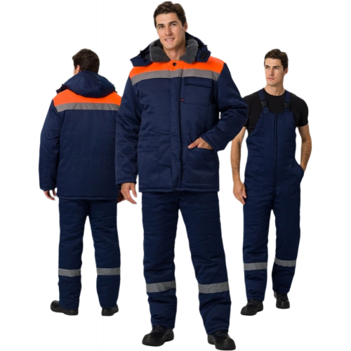 Костюм зимний Труженик-Ультра-2 IMP (тк.Смесовая,210) п/к, т.синий/оранжевый