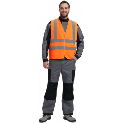 Жилет сигнальный ProfLineSpecialist с карманами СОП-4 (тк.Полиэфир,130), оранжевый Жилет сигнальный ProfLineSpecialist с карманами СОП-4 (тк.Полиэфир,130), оранжевый