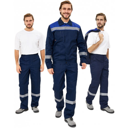 Костюм Лигор-1 Премиум СОП К. (тк.Смесовая,240) брюки, т.синий/васильковый