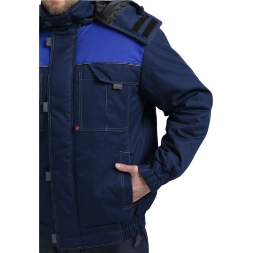 Куртка зимняя укороченная Флофт Премиум (тк.Смесовая,240), т.синий/васильковый/серый Куртка зимняя укороченная Флофт Премиум (тк.Смесовая,240), т.синий/васильковый/серый