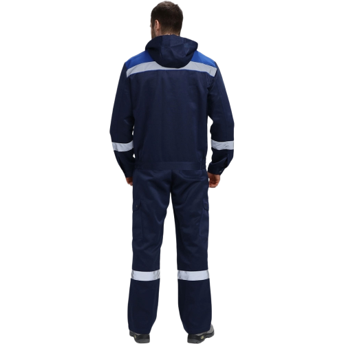 Костюм Нейч-2 СОП с капюшоном К. (тк.Смесовая,210) п/к, т.синий/васильковый
