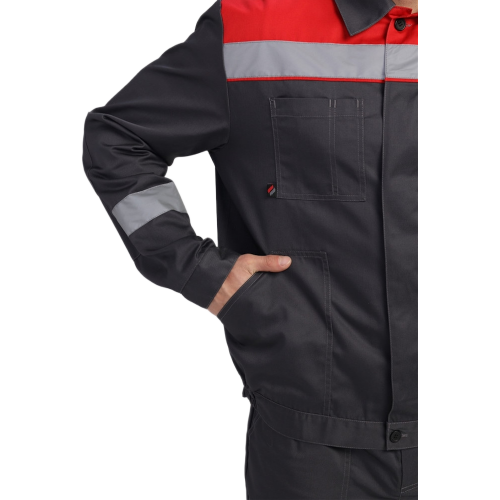 Костюм Лигор-1 Премиум СОП К. (тк.Смесовая,240) брюки, т.серый/красный Костюм Лигор-1 Премиум СОП К. (тк.Смесовая,240) брюки, т.серый/красный