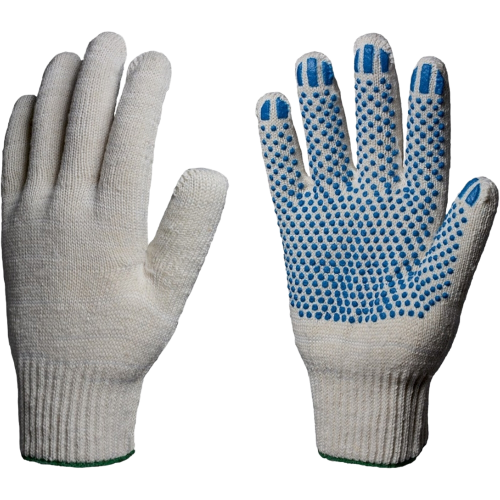 Перчатки х/б 10кл. СТАНДАРТ с ПВХ ТОЧКА 39-41гр. 116текс, белые (10 пар) Перчатки х/б 10кл. СТАНДАРТ с ПВХ ТОЧКА 39-41гр. 116текс, белые (10 пар)