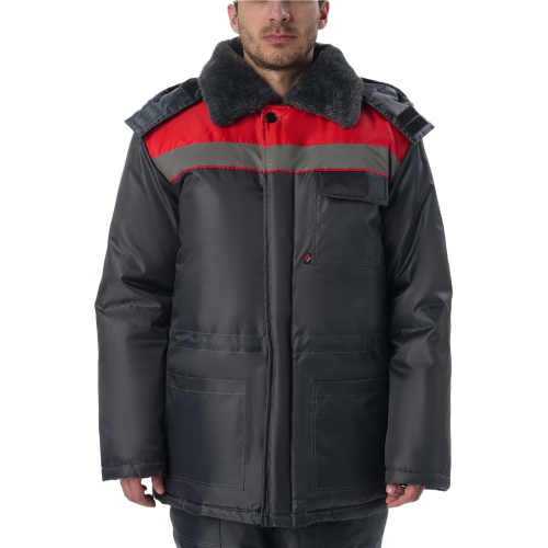 Костюм зимний Труженик-Ультра-2 (тк.Оксфорд) п/к, т.серый/красный Костюм зимний Труженик-Ультра-2 (тк.Оксфорд) п/к, т.серый/красный