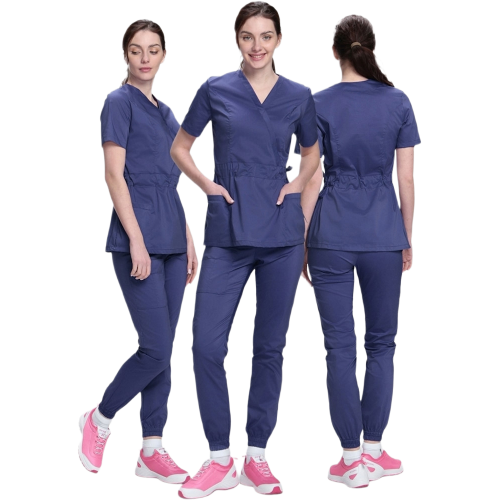 Костюм женский хирургический Модерн-004 (тк.Стрейч,120) MedLine, т.синий