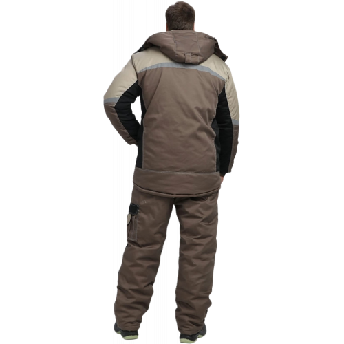 Костюм зимний Мега IMP (тк.Смесовая,240) брюки, коричневый/черный/бежевый