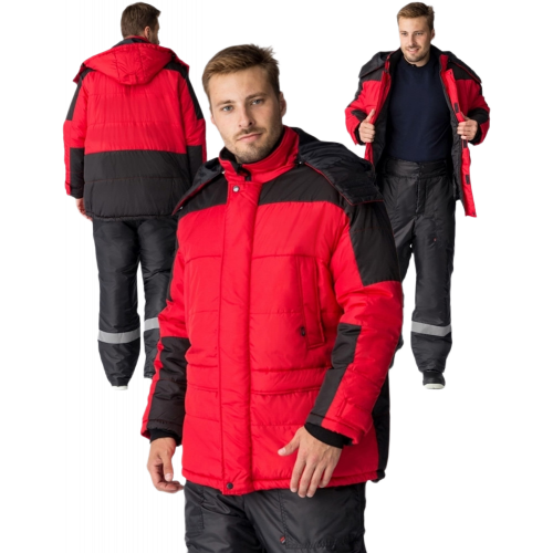 Куртка зимняя Европа CH (тк.Дюспо), красный/черный