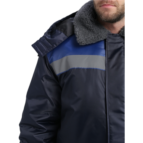 Куртка зимняя для бригадира NEW (тк.Оксфорд), т.синий/васильковый