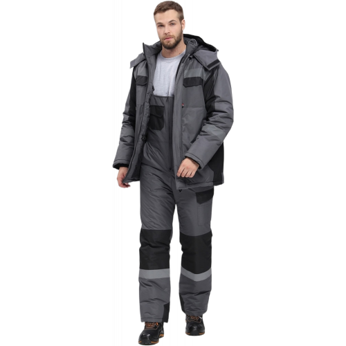 Костюм зимний Вектрон-2 СОП (тк.Таслан,135) п/к, т.серый/черный