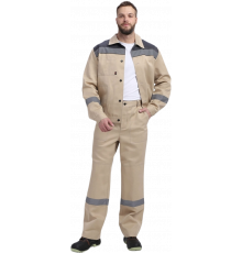 Костюм Лигор-1 СОП (тк.Смесовая,210) брюки, бежевый/т.серый Костюм Лигор-1 СОП (тк.Смесовая,210) брюки, бежевый/т.серый