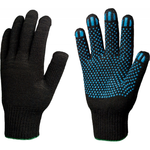 Перчатки х/б 10кл. ЛЮКС с ПВХ ТОЧКА 51-53гр. 150текс, черные (10 пар) Перчатки х/б 10кл. ЛЮКС с ПВХ ТОЧКА 51-53гр. 150текс, черные (10 пар)